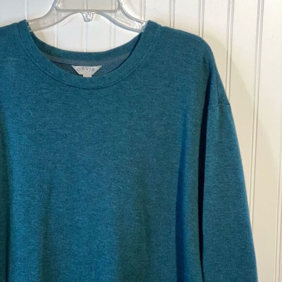 Orvis Cozy Soft Crewneck Sweater Women’s XLarge Green Relaxed Fit Pullover - Picture 3 of 12